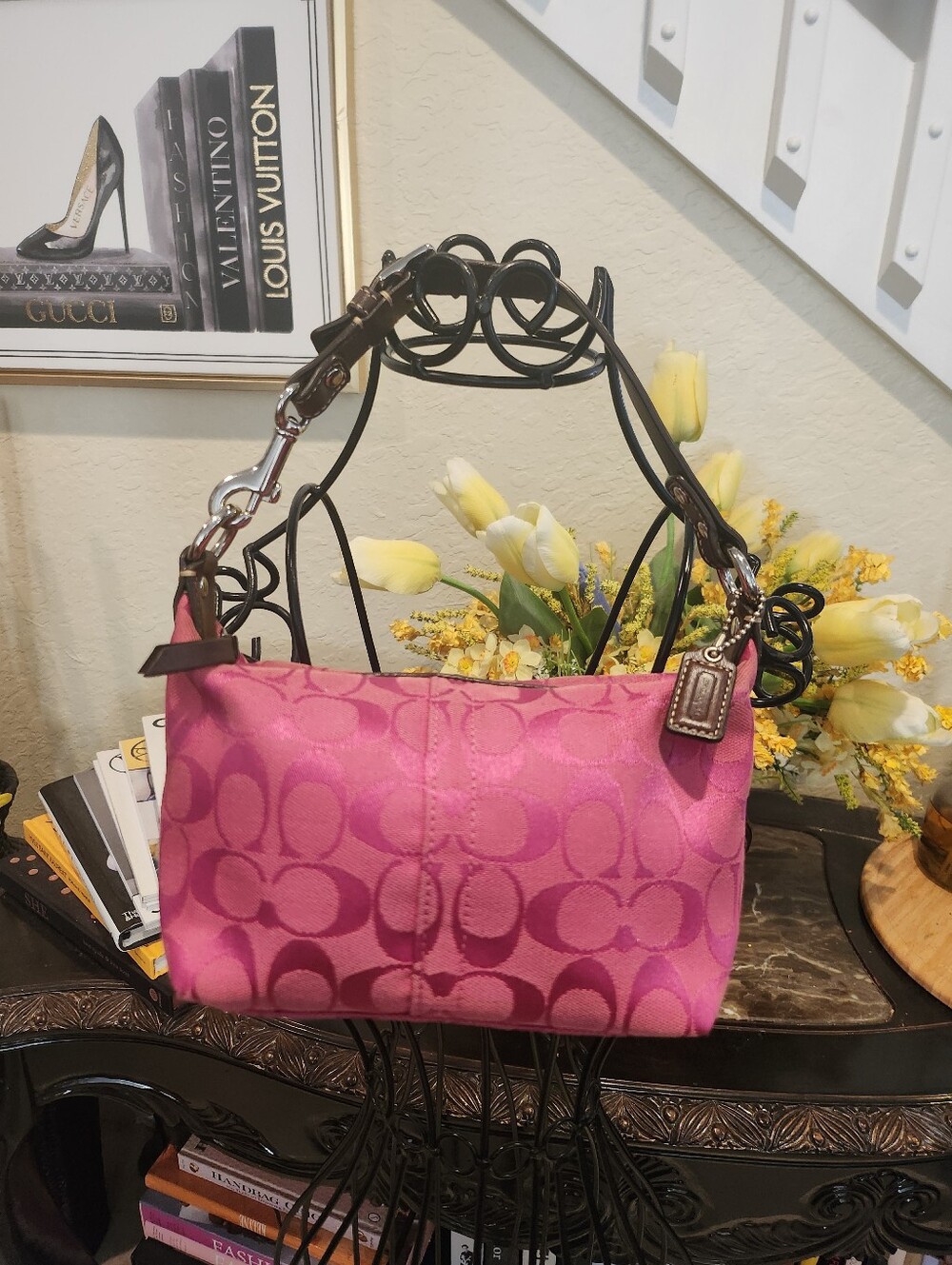 Coach signature jacquard mini demi shoulder bag